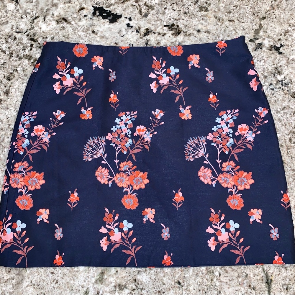 Max Studio Specialty Products Navy Orange Skirt